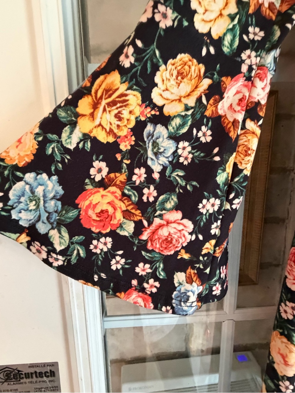 RIANI Black Floral Long Sleeve Girls Dress with Multicolor Blooms - Picture 2 of 3